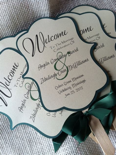 DIY Wedding Program Fans with Ribbon Perfect for your Tree Etsy