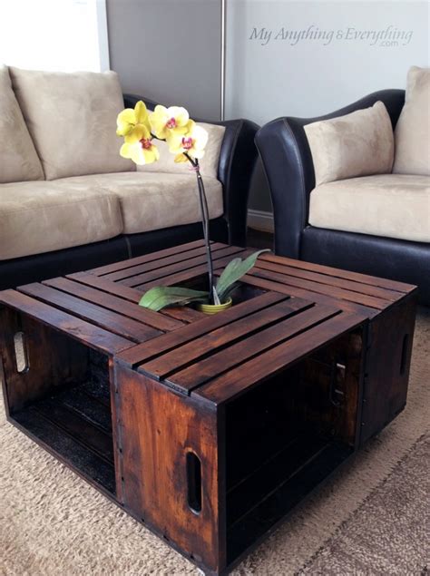 DIY Outdoor Crate Coffee Table with Wheels {Rustic, Farmhouse}