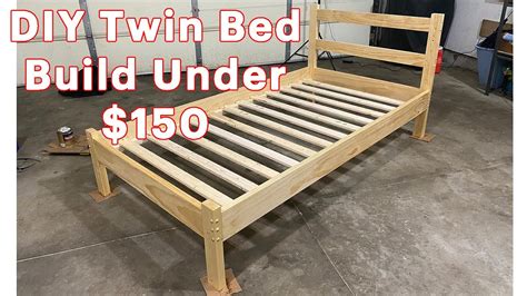 DIY twin bed frame. Plans from Anna White. Stained in Minwax Charcoal