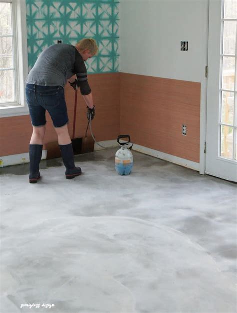 diy cement floor staining