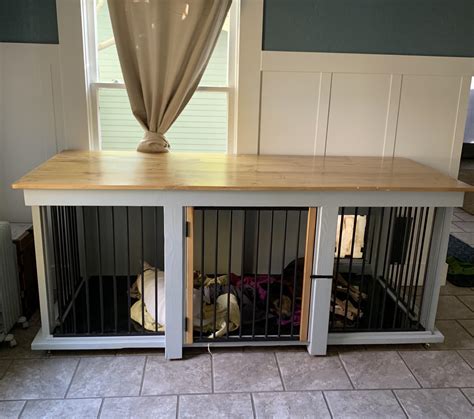 I made this indoor kennel for my dogs. woodworking
