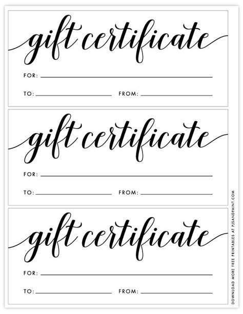 Diy Gift Certificate Printable