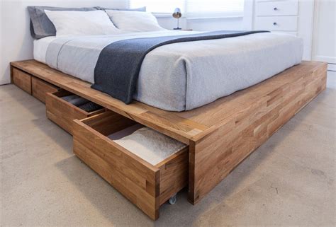 DIY easy kingsize platform bed with 17" of storage space underneath