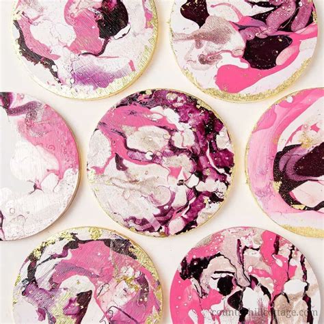 Diy Marble Painted Coasters