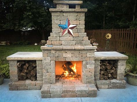 Modern Outdoor Fireplace on Concrete Patio Modern outdoor fireplace