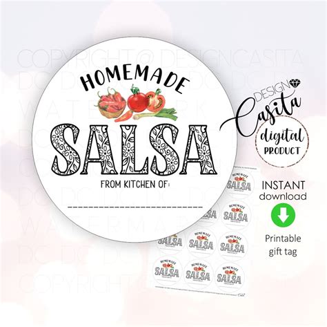 Diy Salsa Tags Printable