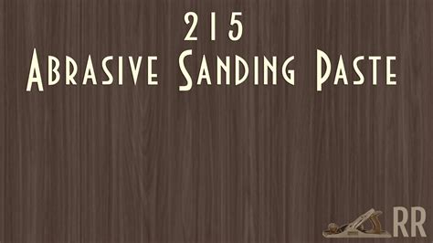 Diy Sanding Paste