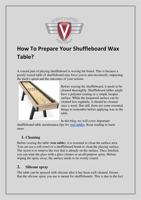 Diy Shuffleboard Wax