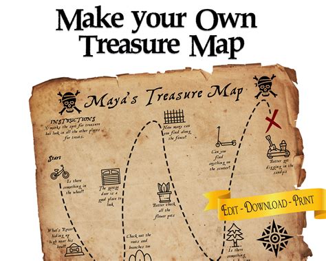 Diy Treasure Map Printable Treasure Map