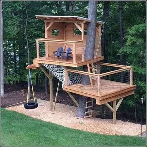Diy Treehouse Swing Set