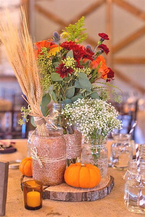 Diy Wedding Centerpieces Rustic Fall Simple