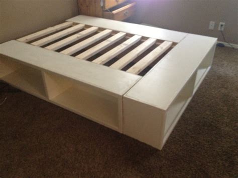 diy wood bed frame with storage