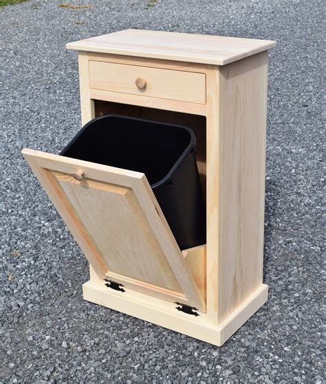 diy wooden trash bin