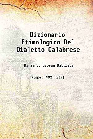 dizionario etimologico dialetto calabrese
