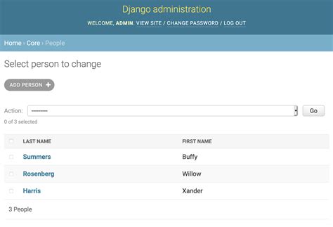 django admin page example