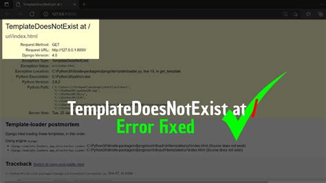 Django Template Exceptions Templatedoesnotexist Sidebar
