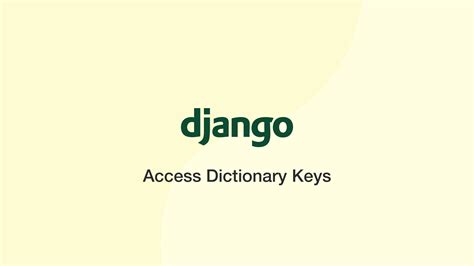 Django Template Key In Dictionary