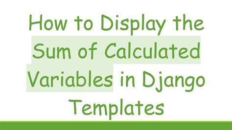Django Templates Sum