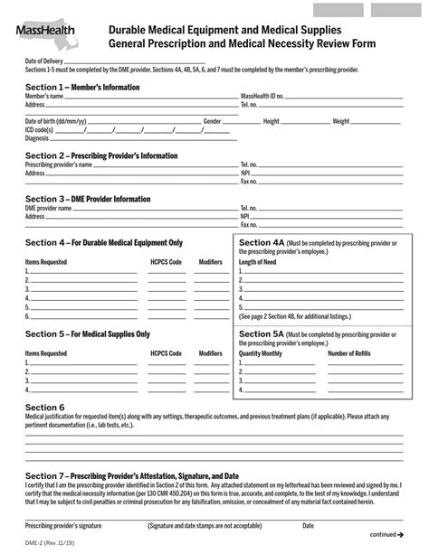 dme equipment refusal form template
