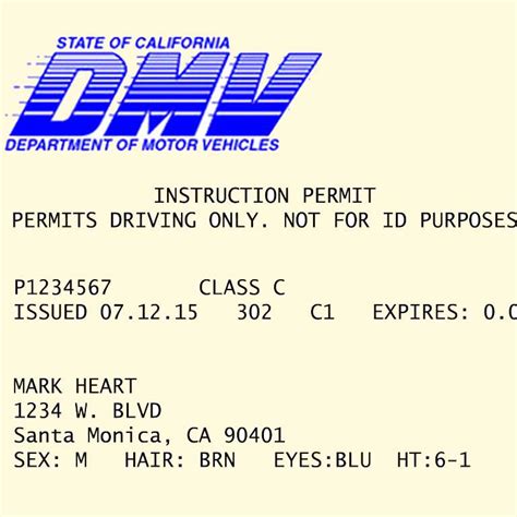 dmv learner's permit california