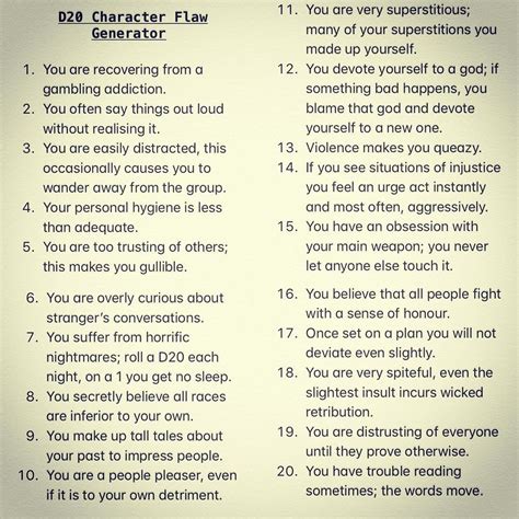 dnd 5e character flaws