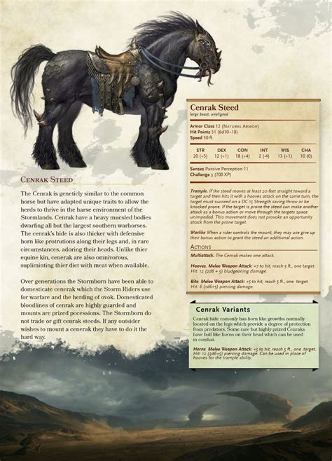 dnd 5e horse stats