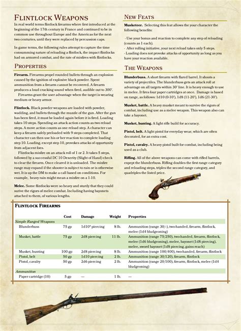 Dnd Gun Rules