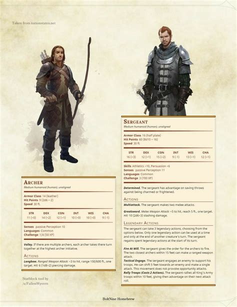 dnd human soldier stats