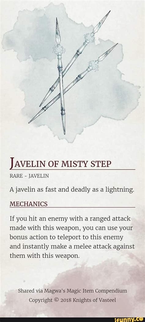 Dnd Javelin Stats