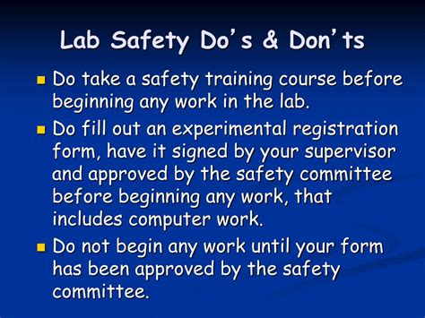 Do's And Don'ts Inside The Science Laboratory