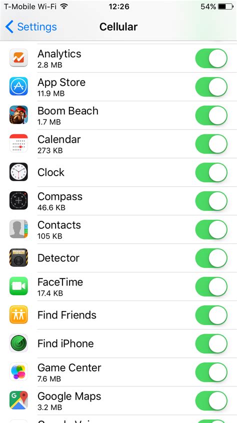 do apps use cellular data when not in use