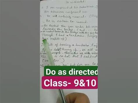 do as directed exercises for class 9 icse with answers