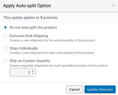 do not auto-split this product shipstation