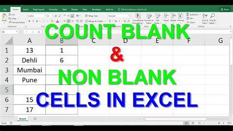do not count blank cells in excel