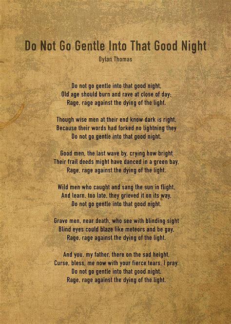 do not go gently into the night poem