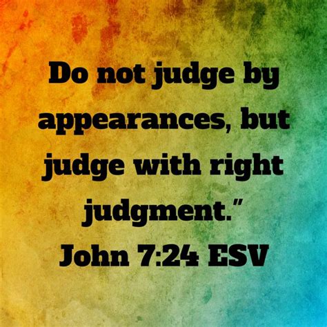 do not judge by appearance verse