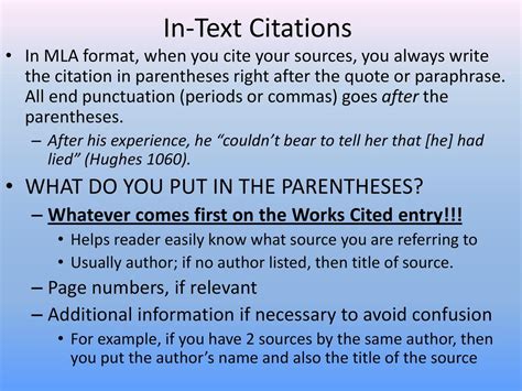 do you have to use in text citations when paraphrasing mla