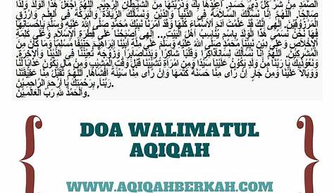 Doa Aqiqah Anak Laki-Laki dan Perempuan, Disertai Urutan Doa