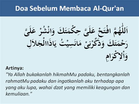 Doa Sebelum Dan setelah Baca AlQuran