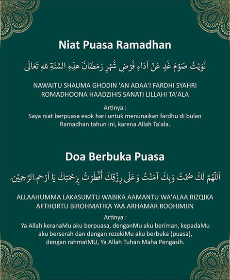 Bacaan Niat Puasa Ramadhan, Arab, Latin dan Artinya