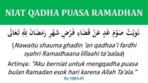 Niat Puasa Qadha Ramadhan Dan Puasa Sunnah Niat Puasa