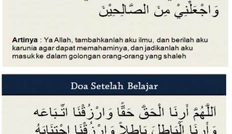 Doa Sebelum Dan Sesudah Belajar Latin Dan Artinya Agar Diberi Kemudahan