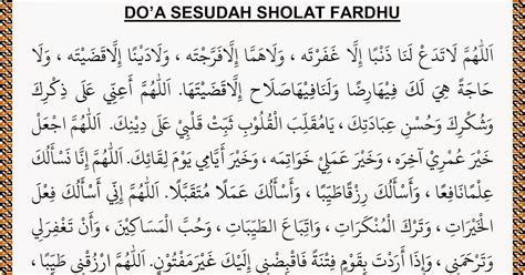 Bacaan setelah sholat Fardhu