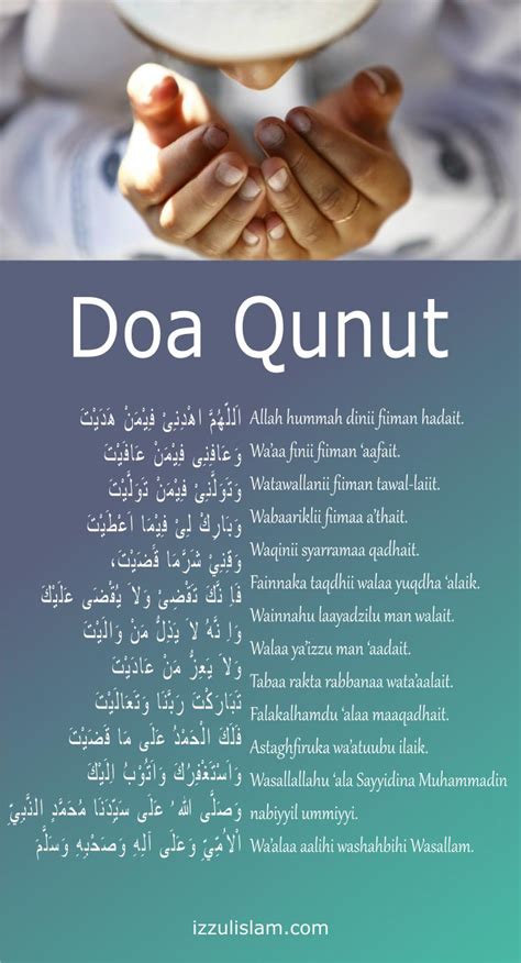 Doa Qunut Subuh, Witir, Nazilah Arab, Latin Indonesia