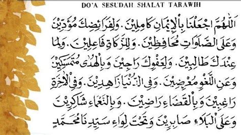 Doa Di Sela Tarawih