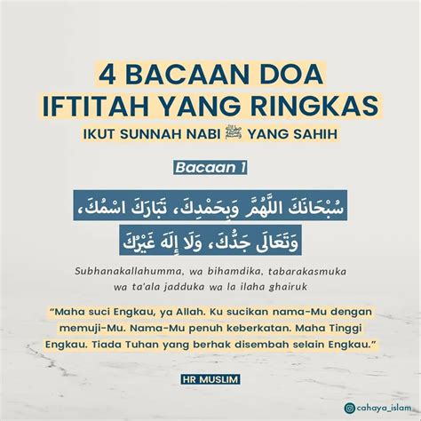 Doa Iftitah Ringkas