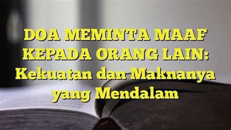 Doa Meminta Maaf