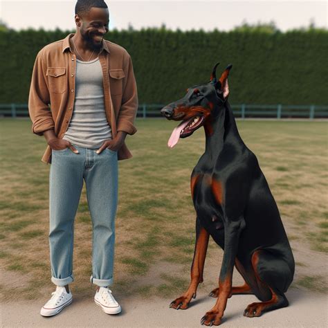 doberman size compared to human