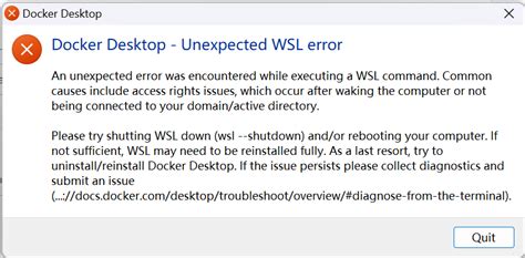 docker unexpected wsl error windows 10