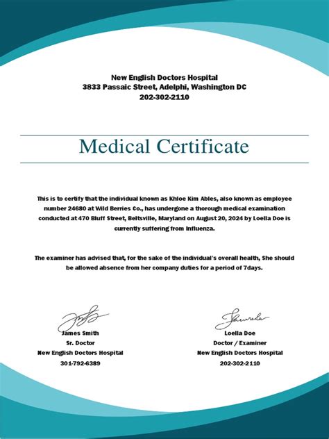 21+ Free Medical Certificate Templates Word Excel Formats